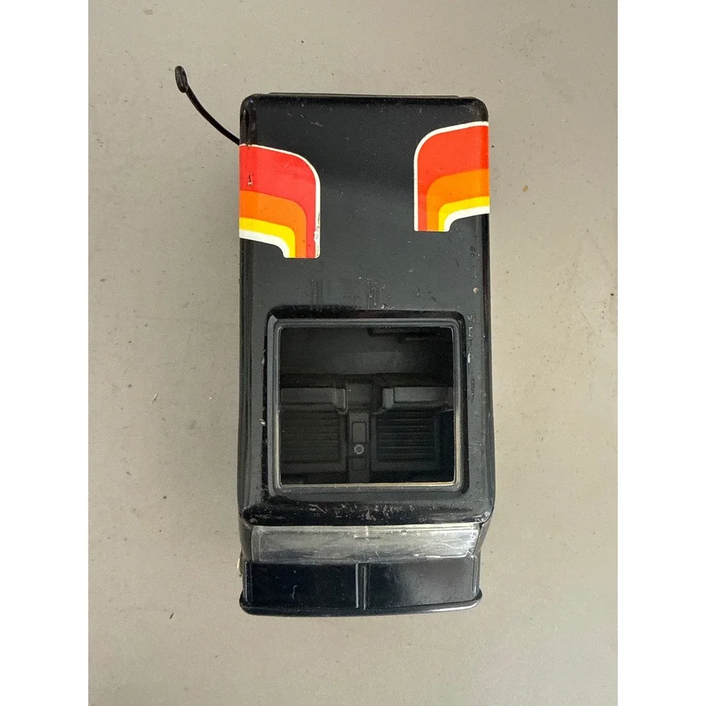 Vintage Tonka Custom Van Black with Orange Sunset Stripes Pressed Steel Toy
